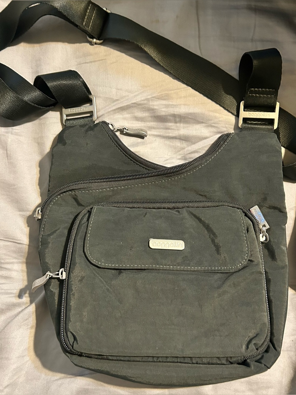 Baggallini dark gray Crossbody Sling with Front Organizer Pocket
